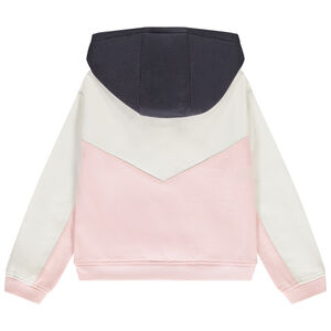 Chaleco de felpa efecto colorblock con capucha niña 