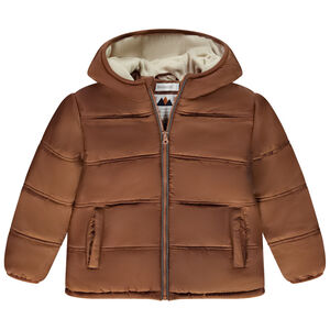 Chaqueta acolchada con capucha para niño con forro de micropolar 