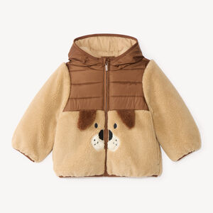 Chaqueta acolchada divertida de sherpa para bebé niño 