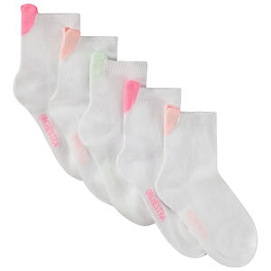 Pack de 5 pares de calcetines cortos con diseño de corazón para niña  Main Pack de 5 pares de calcetines cortos con diseño de corazón para niña