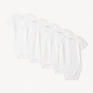 Lote de 5 Bodies de manga corta en color sólido para bebé 