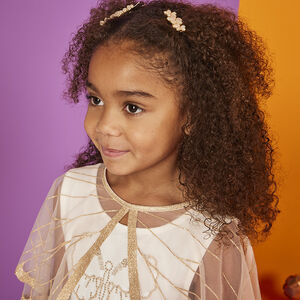 Vestido de ceremonia con capa de tul efecto alas con purpurina para niña  Main Vestido de ceremonia con capa de tul efecto alas con purpurina para niña