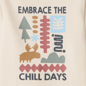 Camiseta térmica estampada de cuello alto para niño 