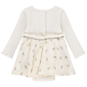 Pelele vestido efecto 2 en 1 con estampado de ositos para bebé niña 