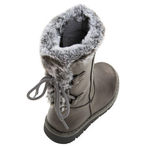 Botines con efecto cuero con cordones de fantasía y pelo falso de la 24 a la 27 