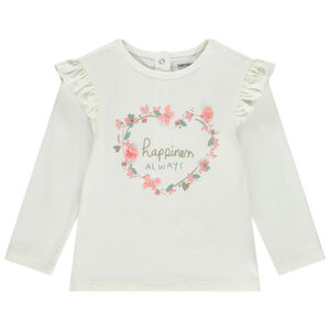 Camiseta de manga larga con pétalos efecto 3D para bebé niña 