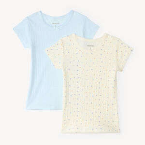 Maillot de corps fille en coton ajouré à manches courtes 