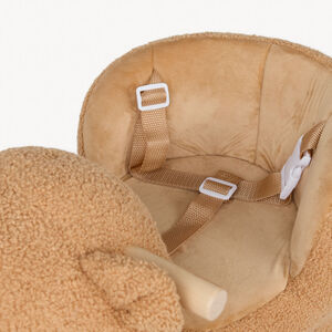 Ours à bascule en peluche avec assise et poignées en bois 
