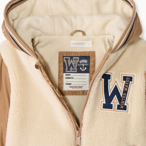 Blouson bi-matière en sherpa avec capuche pour garçon  Main Blouson bi-matière en sherpa avec capuche pour garçon