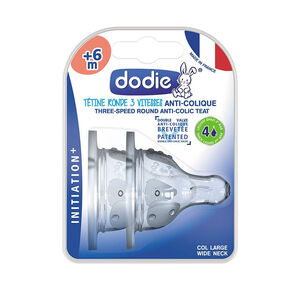 Pack 2 tetinas Flujo 4 redondas de silicona 3 velocidades 6M+  