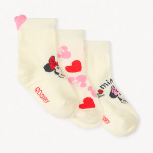 Lote de 3 pares de calcetines de Minnie Disney para niña. 