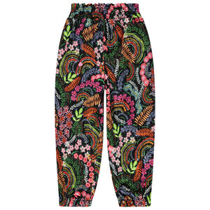 Pantalón pirata fluido estampado vegetal niña 
