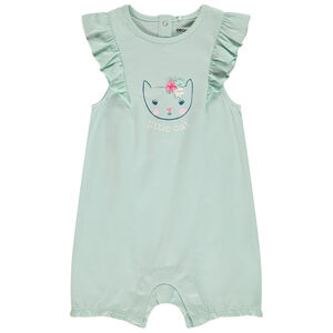 Combinaison courte en jersey print chaton pour bébé fille 