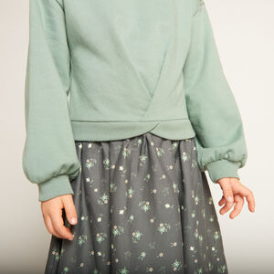 Vestido bicolor efecto 2 en 1 fantasía para niña 