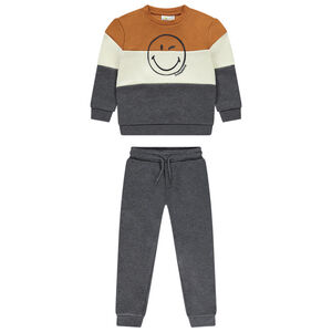 Conjunto de chándal efecto color block SmileyWorld para niño 