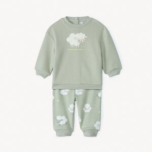 Ensemble jogging molleton motifs mouton pour bébé   Main Ensemble jogging molleton motifs mouton pour bébé
