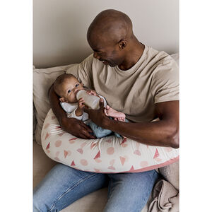 Cojín de lactancia Géometric con funda rosa 160 cm 