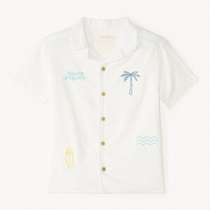 Camisa de manga corta con bordado de surfista para niño 