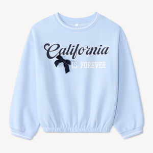Sudadera para niña con estampado de California y base elástica. 