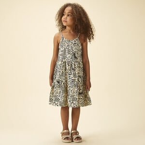 Vestido sin mangas con volantes y estampado floral para niña  Main Vestido sin mangas con volantes y estampado floral para niña