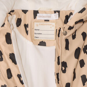 Parka goma impermeable estampado leopardo para niña 