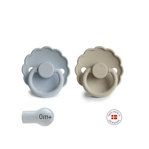 PACK 2 CHUPETES BLOCK SILICONA DAISY POWDER BLUE/SANDSTON 0+ 