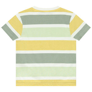 Camiseta de manga corta con bandas y rayas coloridas para niño 