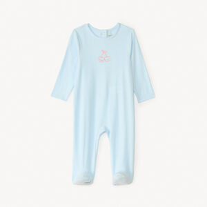 Pijama de jersey con bordado para niña. 