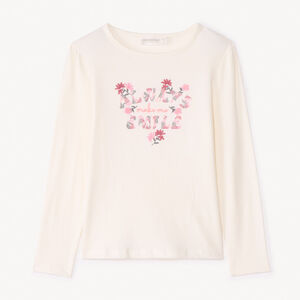 Camiseta de manga larga bordada para niña.  Main Camiseta de manga larga bordada para niña.
