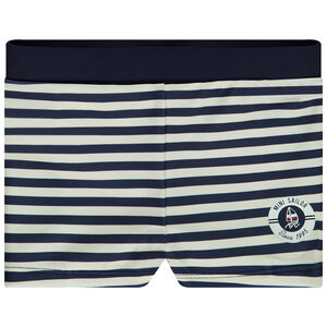 Bóxer de baño a rayas con estampado de velero para bebé niño 