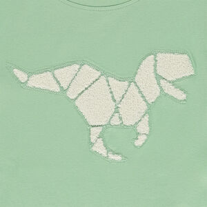 Camiseta manga corta con bordado efecto rizado fantasía para niño 