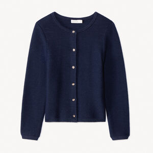 Gilet manches longues en tricot uni pour fille   Main Gilet manches longues en tricot uni pour fille