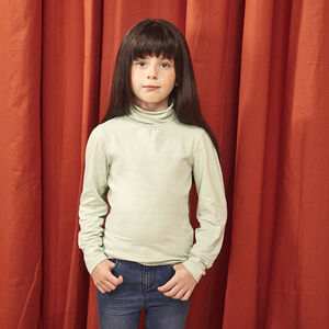 Lote de 2 camisetas interiores lisas de cuello alto para niña 