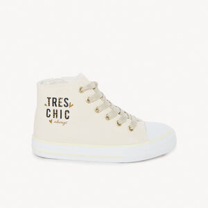 Zapatillas altas de tela con cremallera niña 