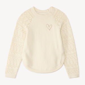 Jersey de punto para niña con mangas largas y diseño original. 