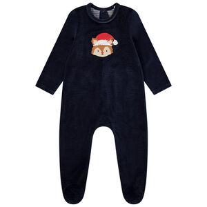 Pelele de terciopelo con bordado de ardilla para bebé niño 