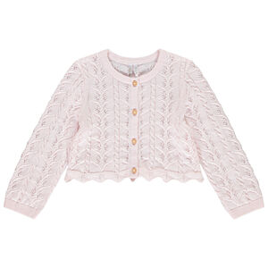 Chaqueta corta de punto calado para bebé niña  Main Chaqueta corta de punto calado para bebé niña