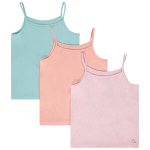 Pack de 3 camisetas sin mangas unicolor para niña 