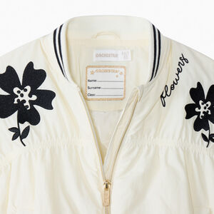 Bomber de tela con efecto arrugado y estampado de flores para niña 