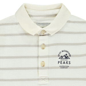 Polo de manga larga a rayas con estampados para niño 