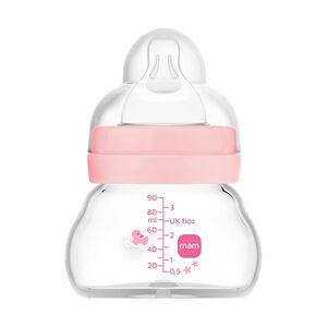 Biberón de cristal Feel good 90ml (diseño aleatorio) - Rosa 