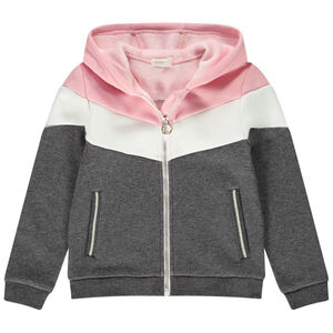 Gilet à capuche en molleton effet colorblock avec doublure en sherpa pour fille Main Gilet à capuche en molleton effet colorblock avec doublure en sherpa pour fille