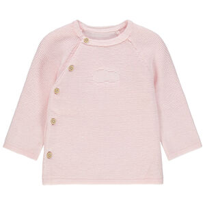 Chaleco de algodón orgánico de punto grueso con botones 