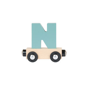 Wagon de madera letra "N" - verde 