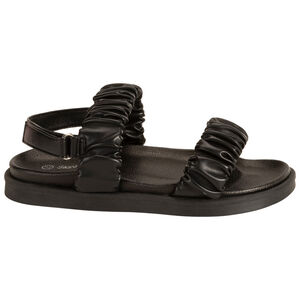 Sandalias de piel sintética con tiras gruesas efecto plisado para niña 