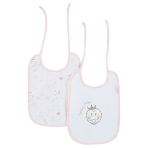 Juego de 2 baberos de punto Smiley Main Juego de 2 baberos de punto Smiley