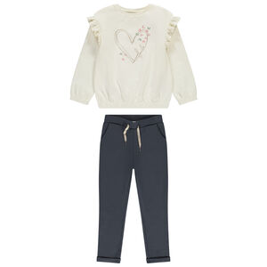 Conjunto de jogging con sudadera con volante niña 