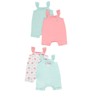 Lot de 4 combinaisons courtes en jersey pour bébé fille 