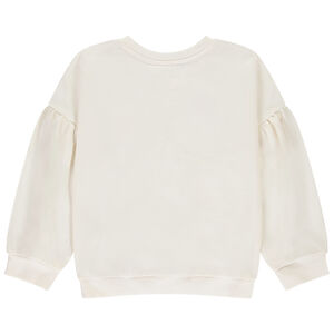 Sudadera de felpa oversize con flores en boucles niña 