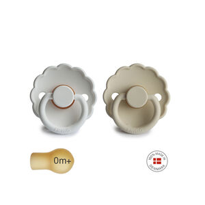 PACK 2 CHUPETES BLOCK LATEX DAISY BRIGHT WHITE/CREAM 0+ 